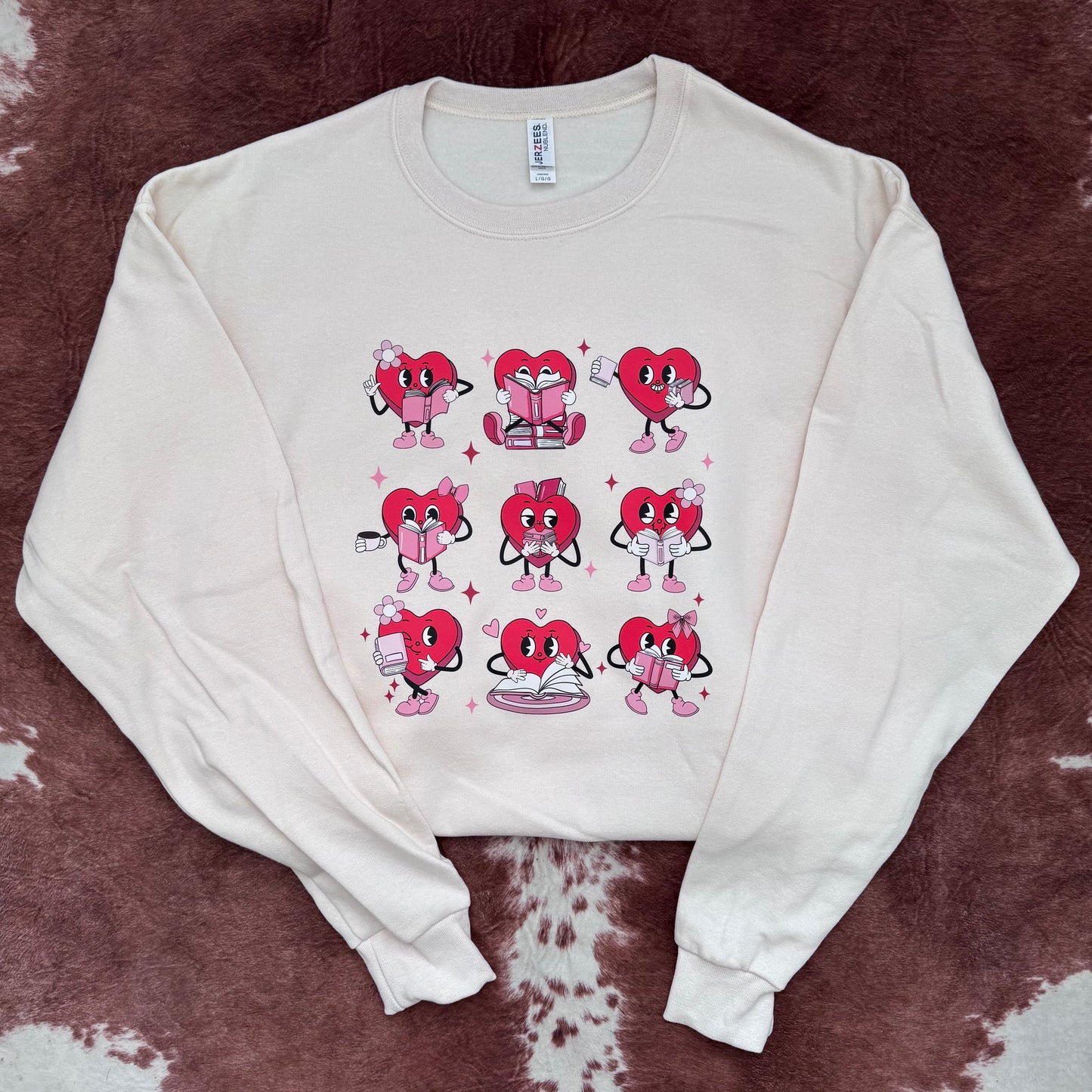 Hearts & Books Graphic Pullover