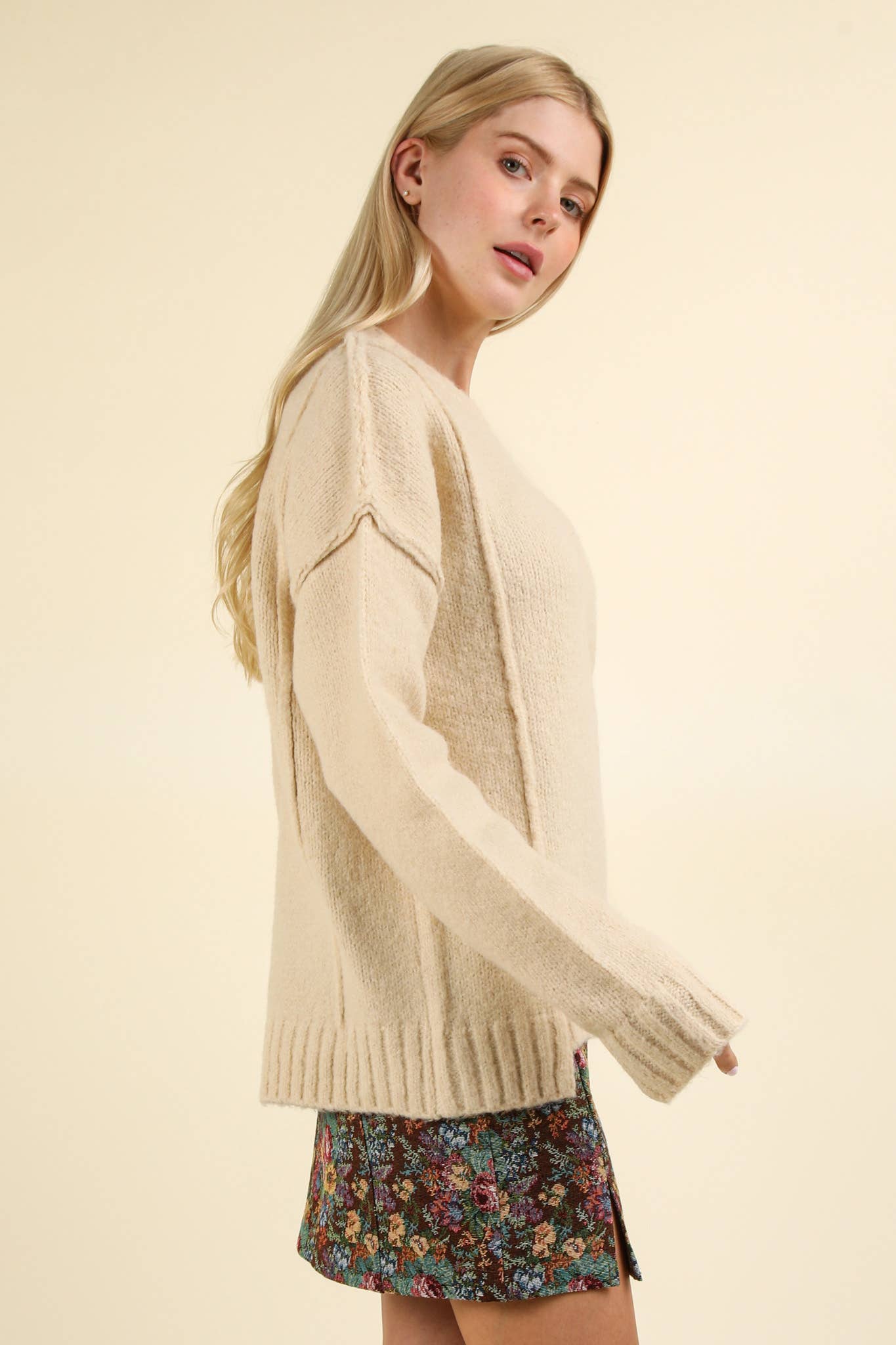 Ollie Oversized Sweater - Cream