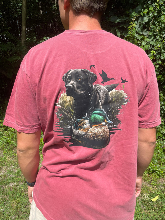 Black Lab and Duck Pocket Graphic Tee