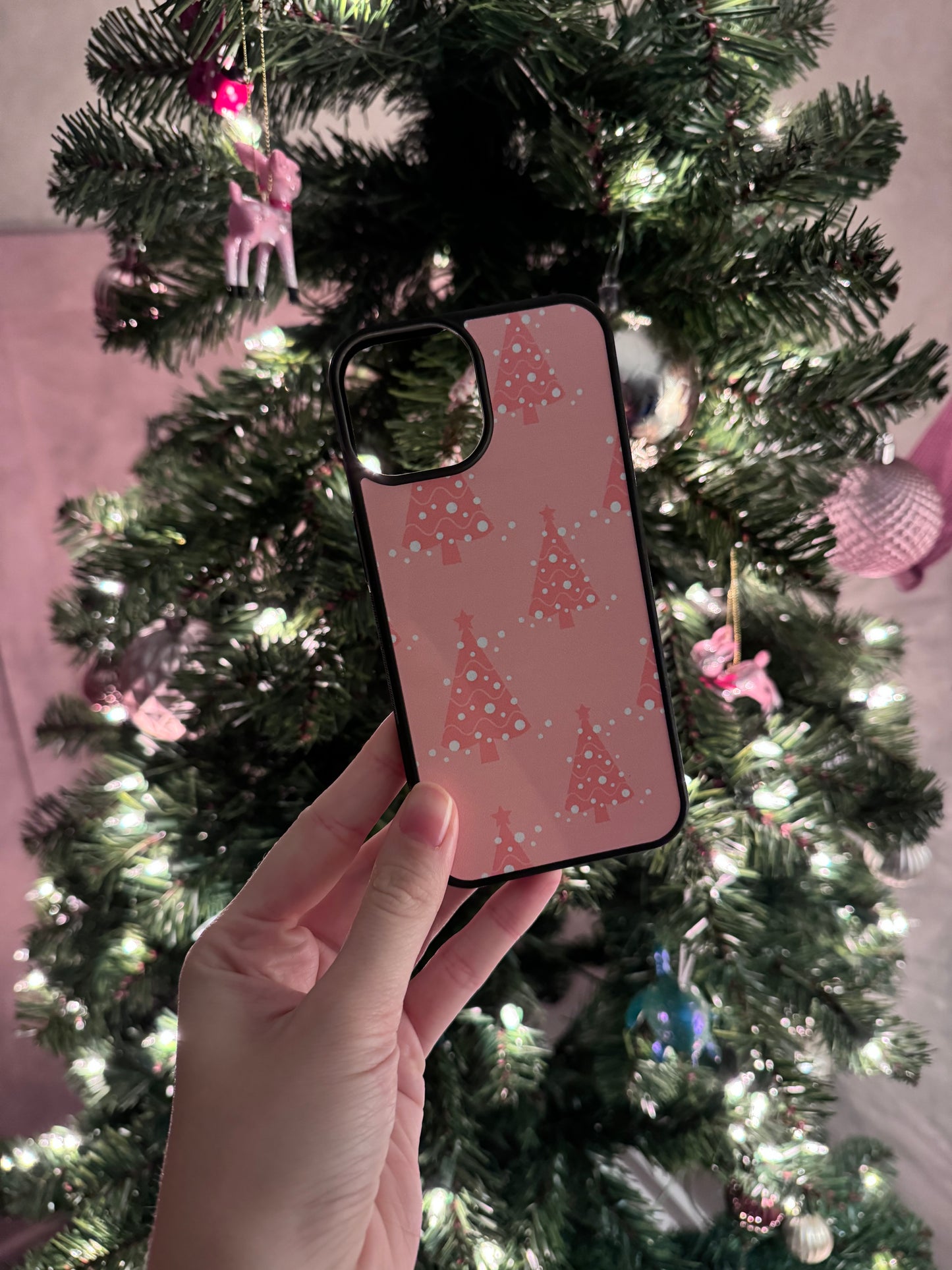 Pink Christmas Winter Inspired iPhone Case