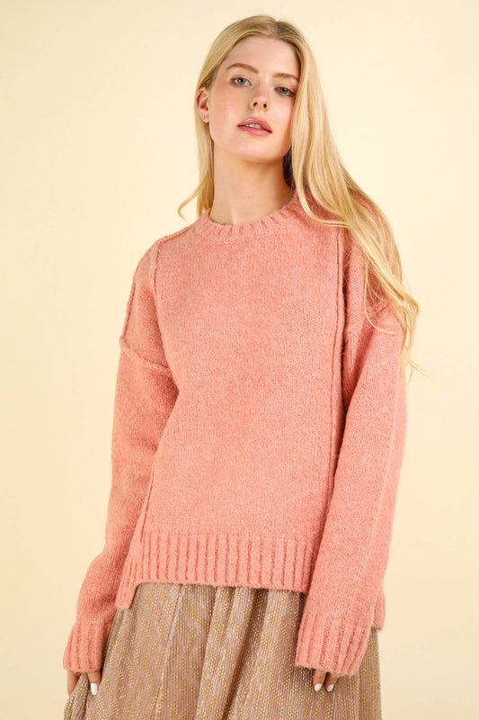 Ollie Oversized Sweater - Pink