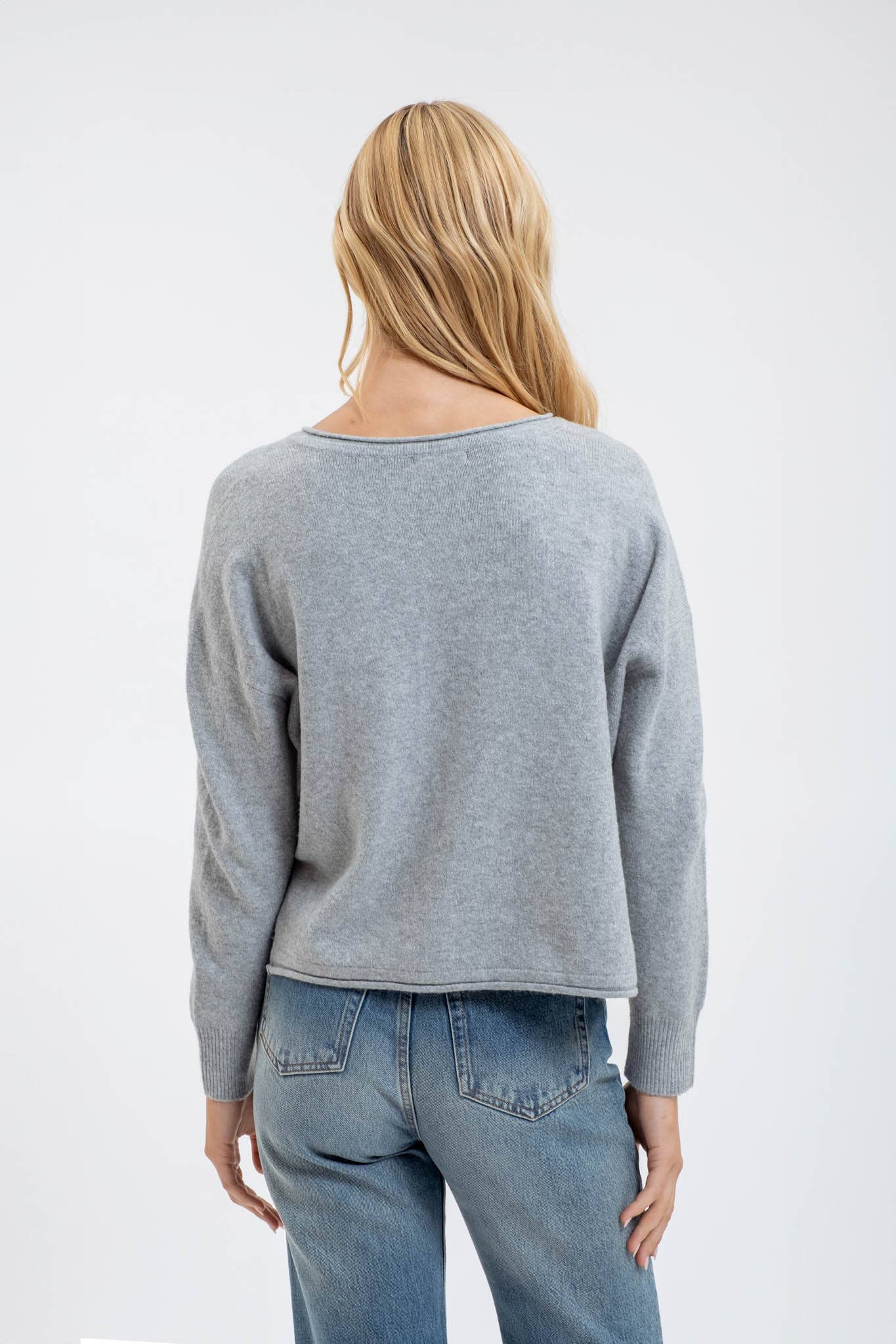 Heather Sweater Top - Gray