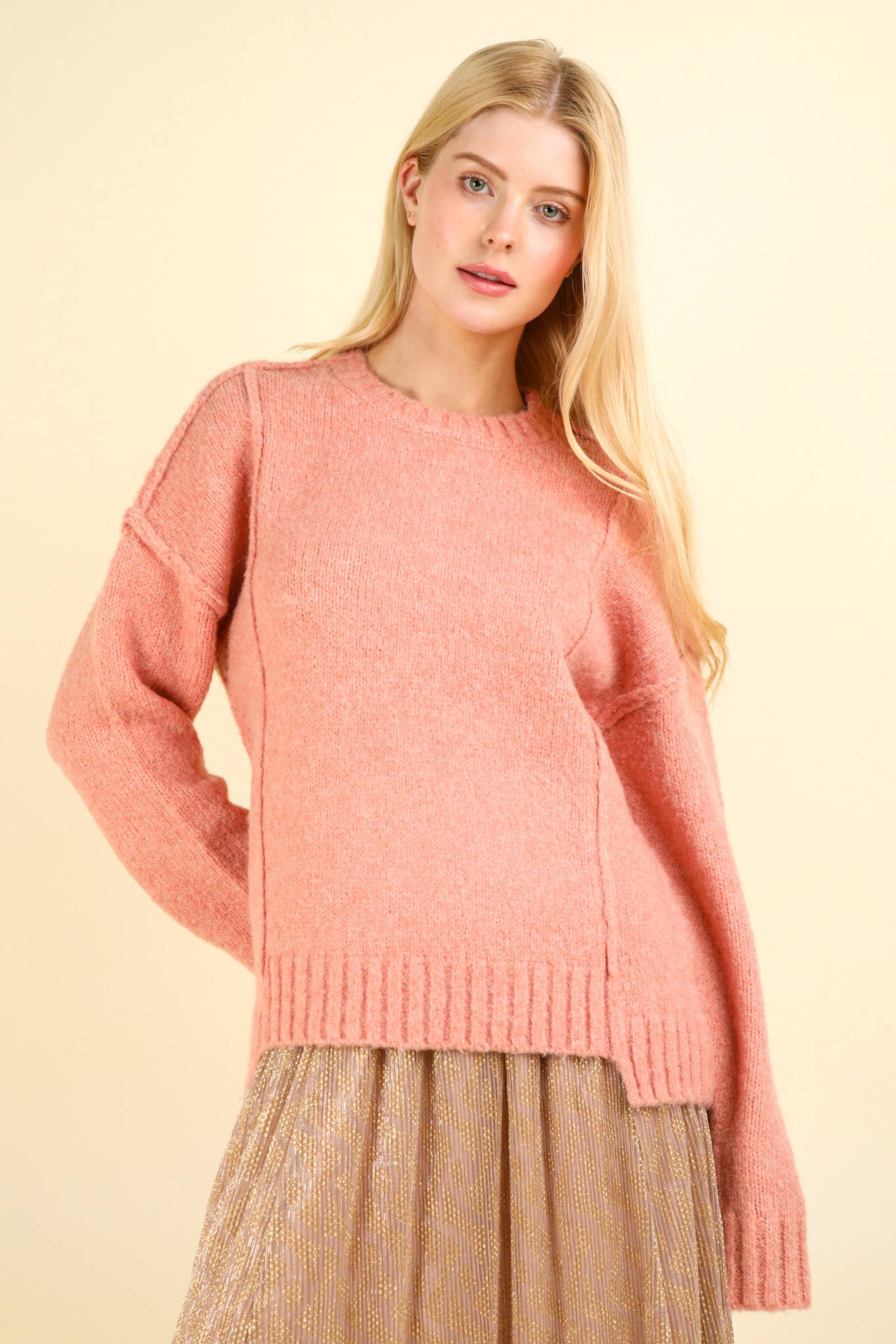 Ollie Oversized Sweater - Pink