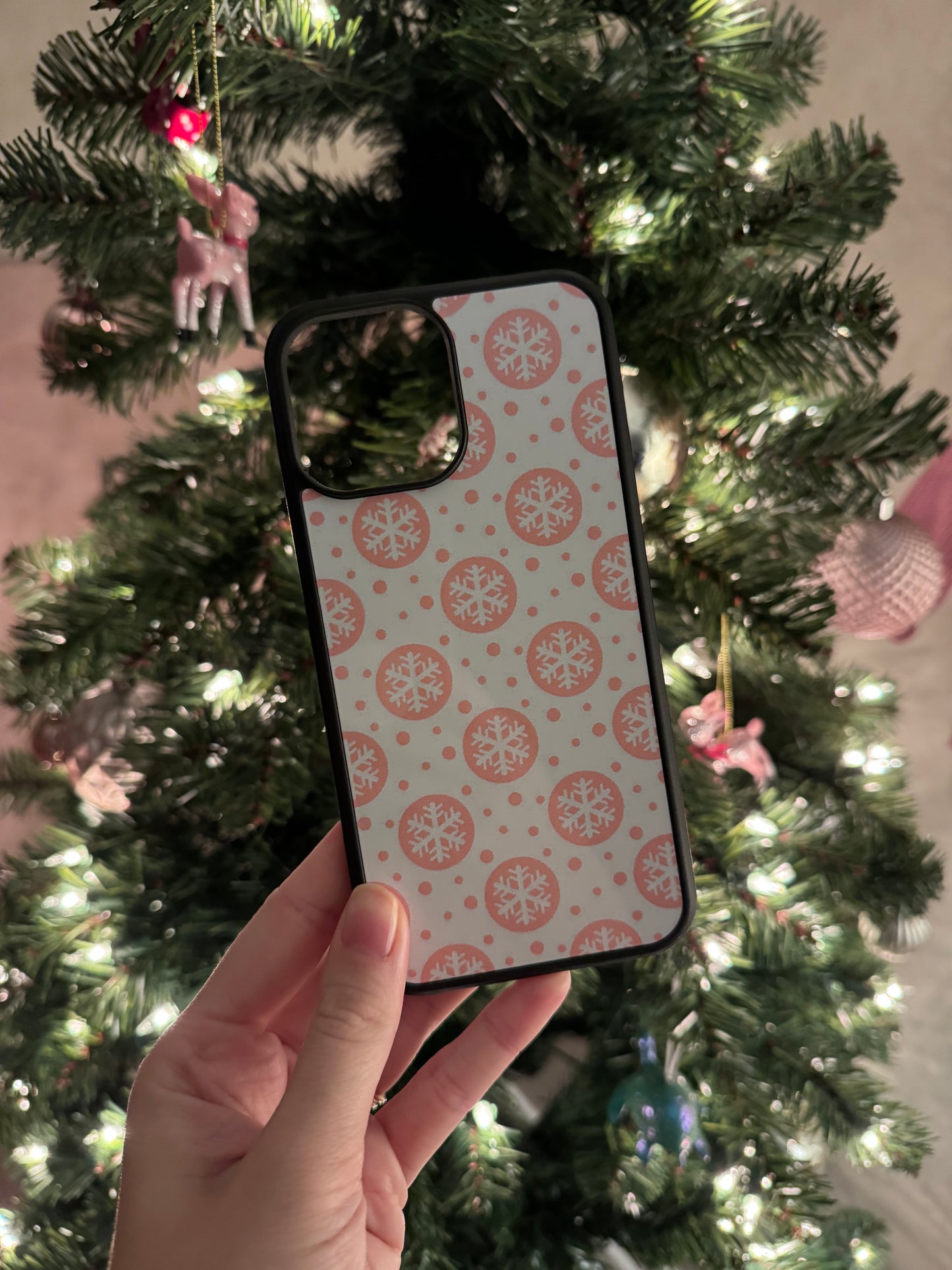 Pink Christmas Winter Inspired iPhone Case