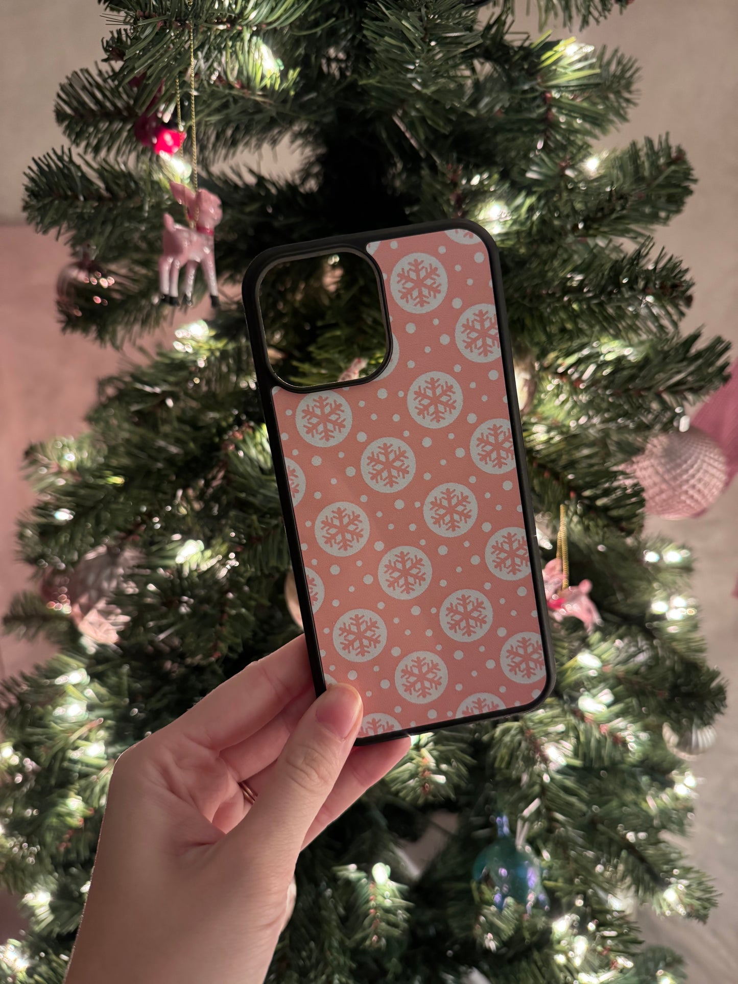 Pink Christmas Winter Inspired iPhone Case