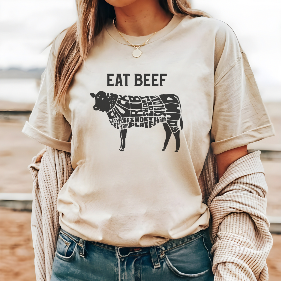 Eat Beef Cow Farming Agriculture Graphic Tee