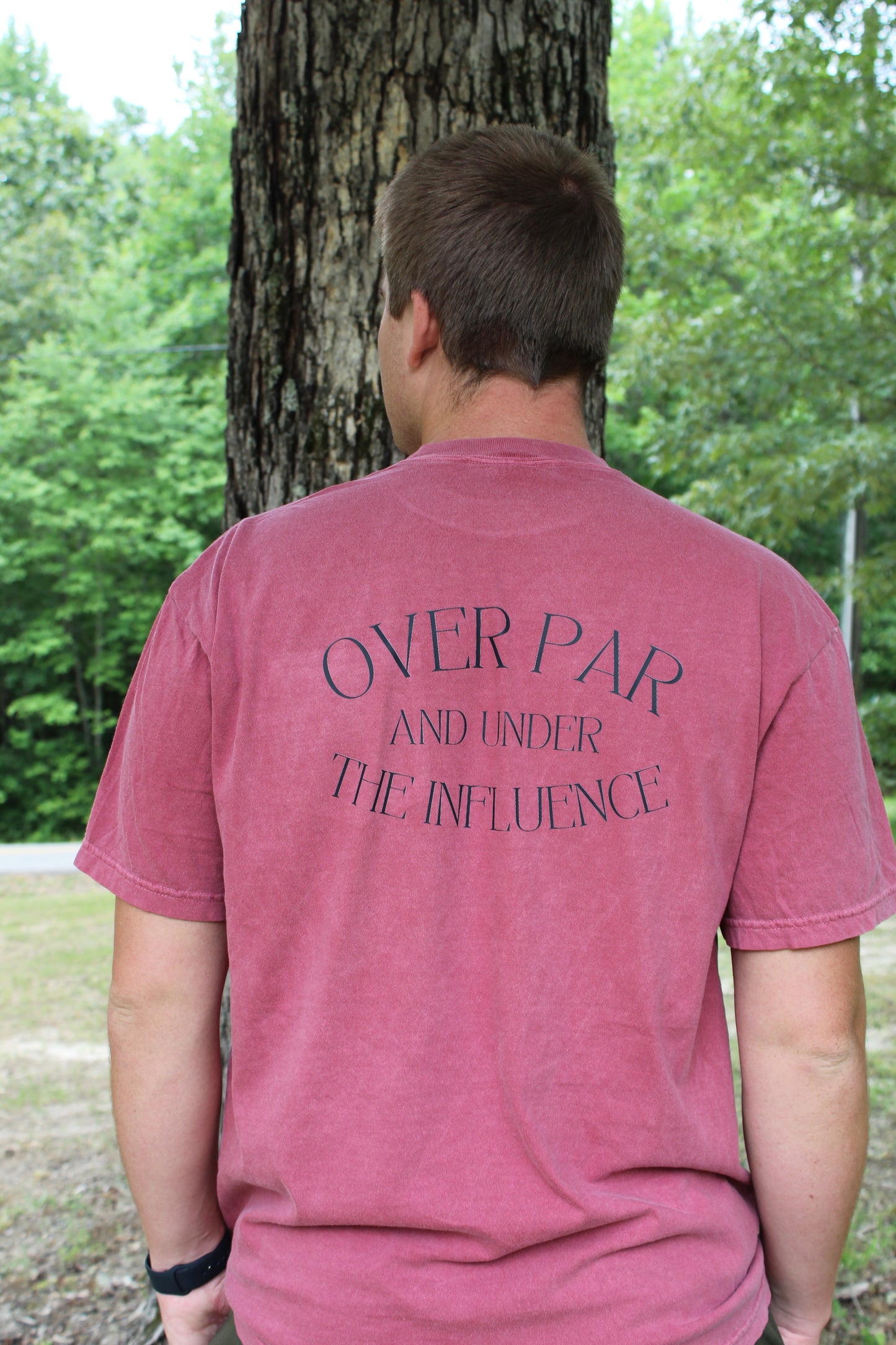 Over Par and Under the Influence Golf Pocket Graphic Tee