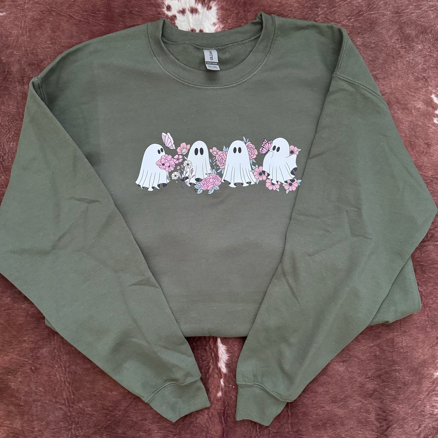 Flower Ghost Green Pullover