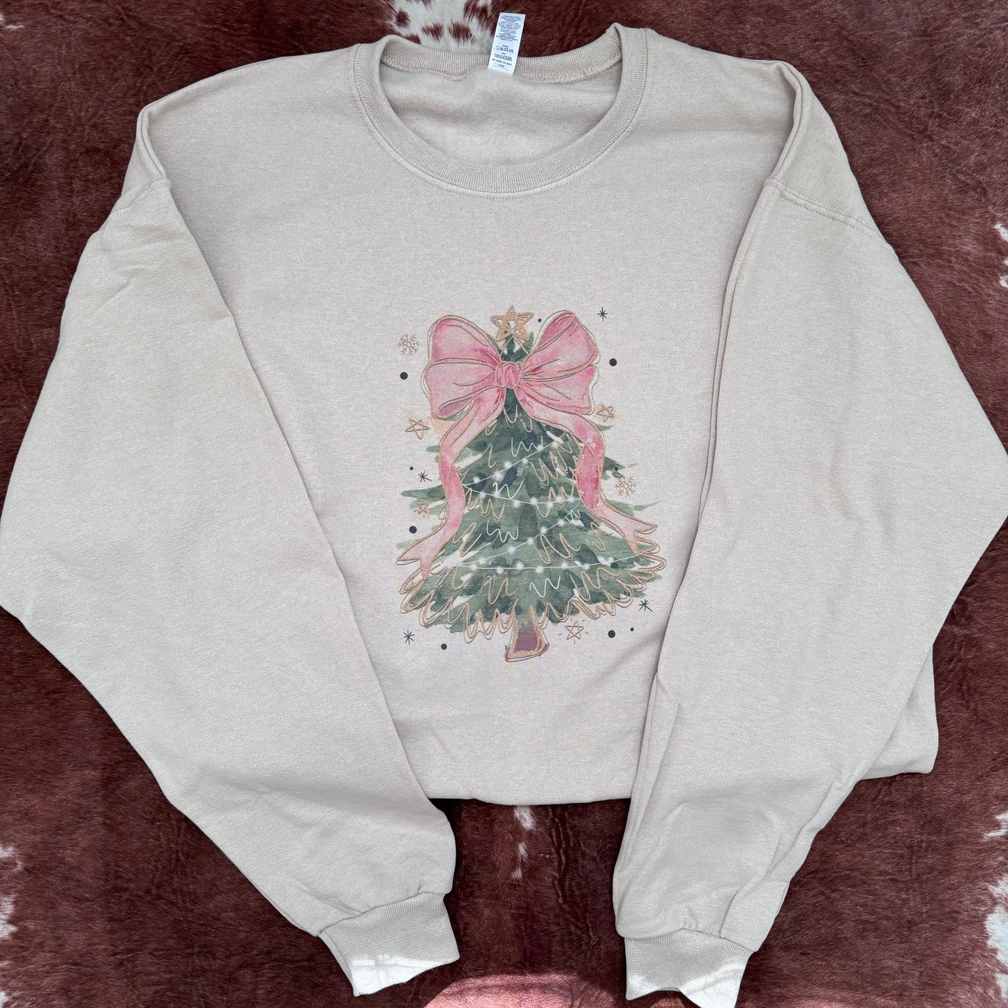 Pink Coquette Christmas Tree Graphic Pullover