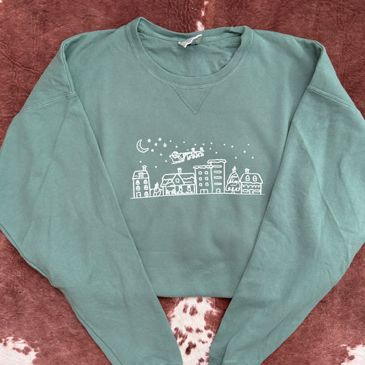 Santa Village Skyline Pullover