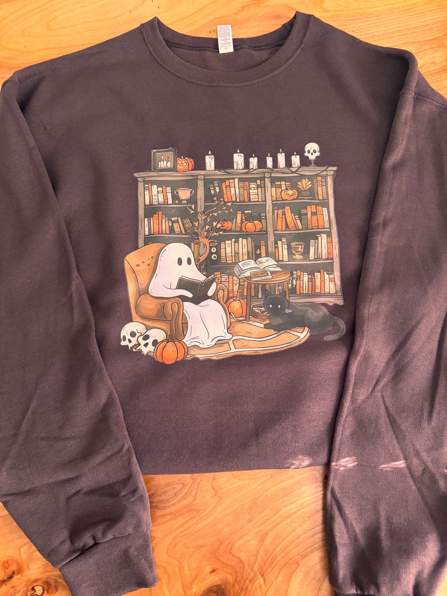 Halloween Ghost Library Graphic Pullover