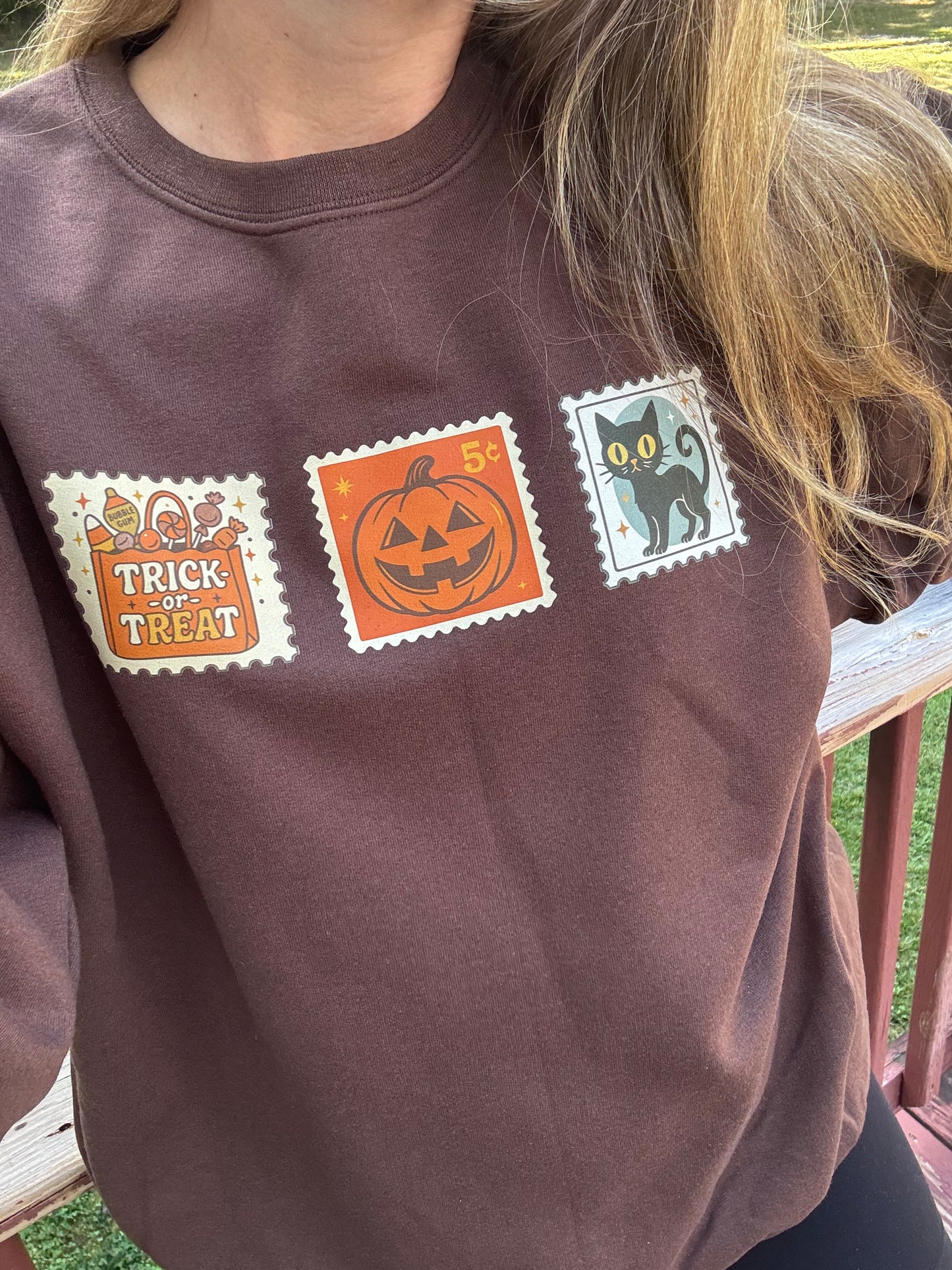Halloween Stamps Graphic Pullover