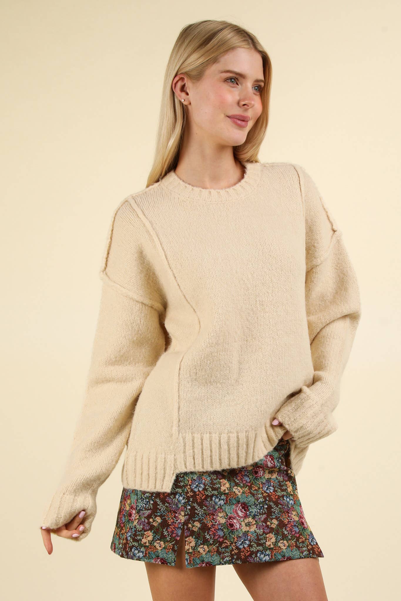 Ollie Oversized Sweater - Cream