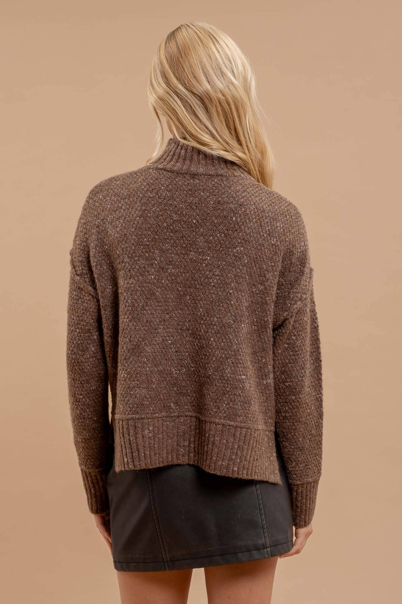 Chocolate Turtleneck Sweater