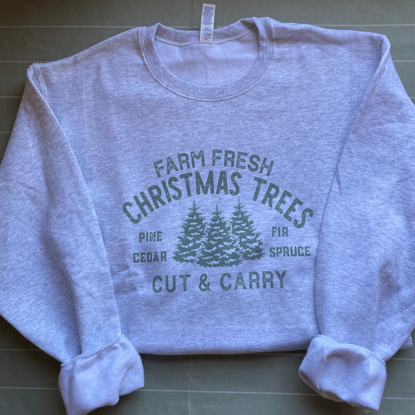 Christmas Tree Farm Ash Gray Pullover